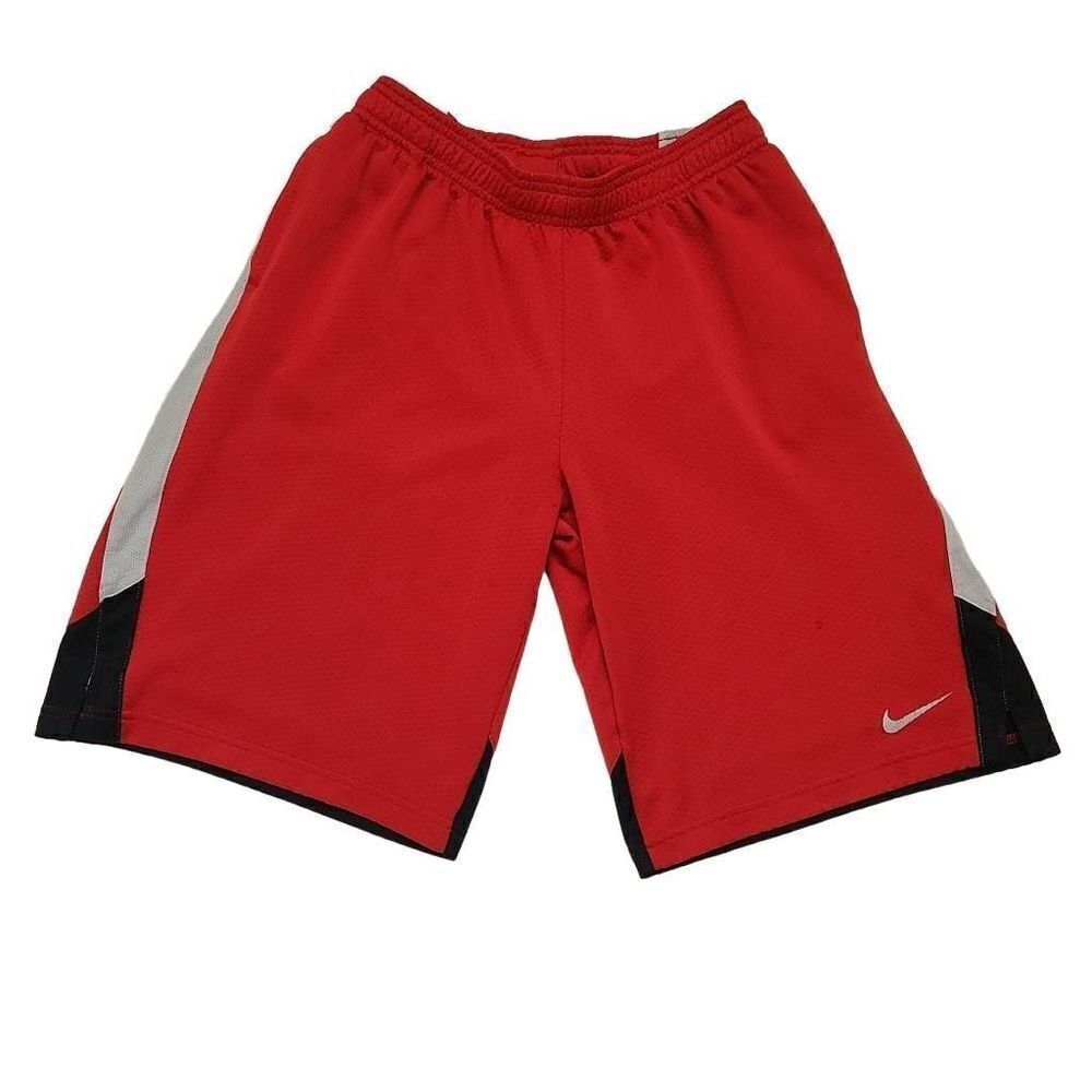 Nike Boys Size Large Red Gray Black Athletic Shorts